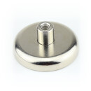 Neodymium flat pot magnets Ø40x8 mm, with screwed...