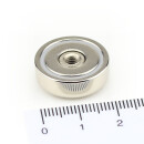 Neodymium flat pot magnets Ø20x7 mm, with internal...