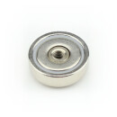 Neodymium flat pot magnets Ø20x7 mm, with internal thread - 8 kg / 80 N