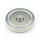 Neodymium flat pot magnets Ø42x9 mm, with internal...
