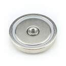 Neodymium flat pot magnets 42x9 mm, with internal thread - 58 kg / 580 N