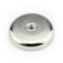 Neodymium flat pot magnets 42x9 mm, with internal thread - 58 kg / 580 N