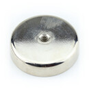 Neodymium flat pot magnets 60x15 mm, with internal thread - 110 kg / 1100 N