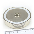 Neodymium flat pot magnets Ø75x18 mm, with internal thread - 145 kg / 1450 N
