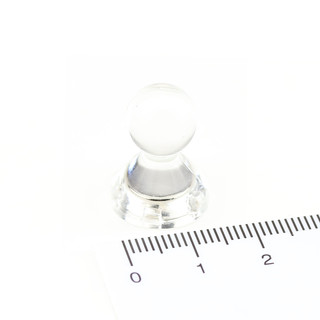 Neodymium Pinboard Magnets transparent Ø15x21 mm White
