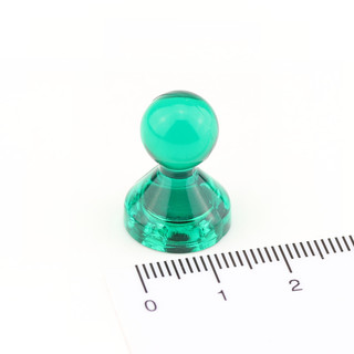 Neodymium Pinboard Magnets transparent Ø15x21 mm Green