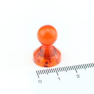 Neodymium Pinboard Magnets transparent Ø15x21 mm Orange