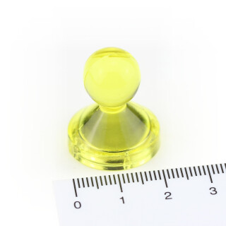 Neodymium Pinboard Magnets transparent Ø21x26 mm Yellow