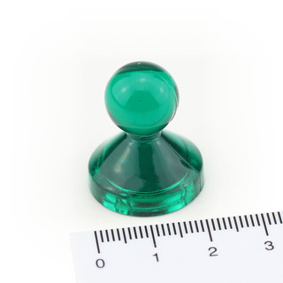 Neodymium Pinboard Magnets transparent Ø21x26 mm Green