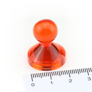 Neodymium Pinboard Magnets transparent Ø21x26 mm Orange