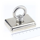 Neodymium eye magnets rectangular 75x55 mm holding force ab. 110 kg