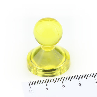 Neodymium Pinboard Magnets transparent Ø27,5x33 mm Yellow