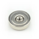 Neodymium flat pot magnets  16 x 5 mm, with internal thread - 5 kg / 50 N