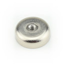 Neodymium flat pot magnets Ø 16 x 5 mm, with internal thread - 5 kg / 50 N
