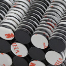 Neodymium Magnets 12x2 mm N40 Epoxy Black - self-adhesive acrylic foam