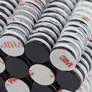 Neodymium Magnets 13x2 mm N40 Epoxy Black - self-adhesive acrylic foam