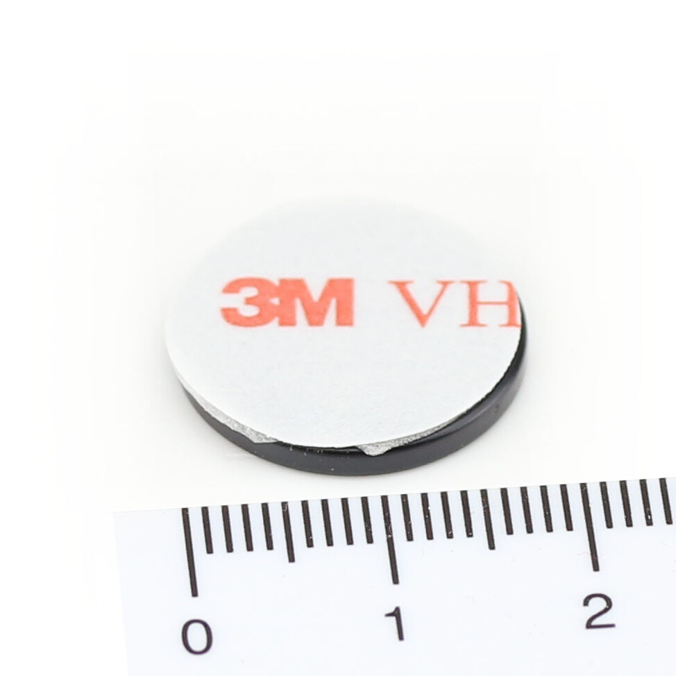 Neodym Magnete 18x2 mm N40 Schwarz Epoxy - Selbstklebend Polsterschaum