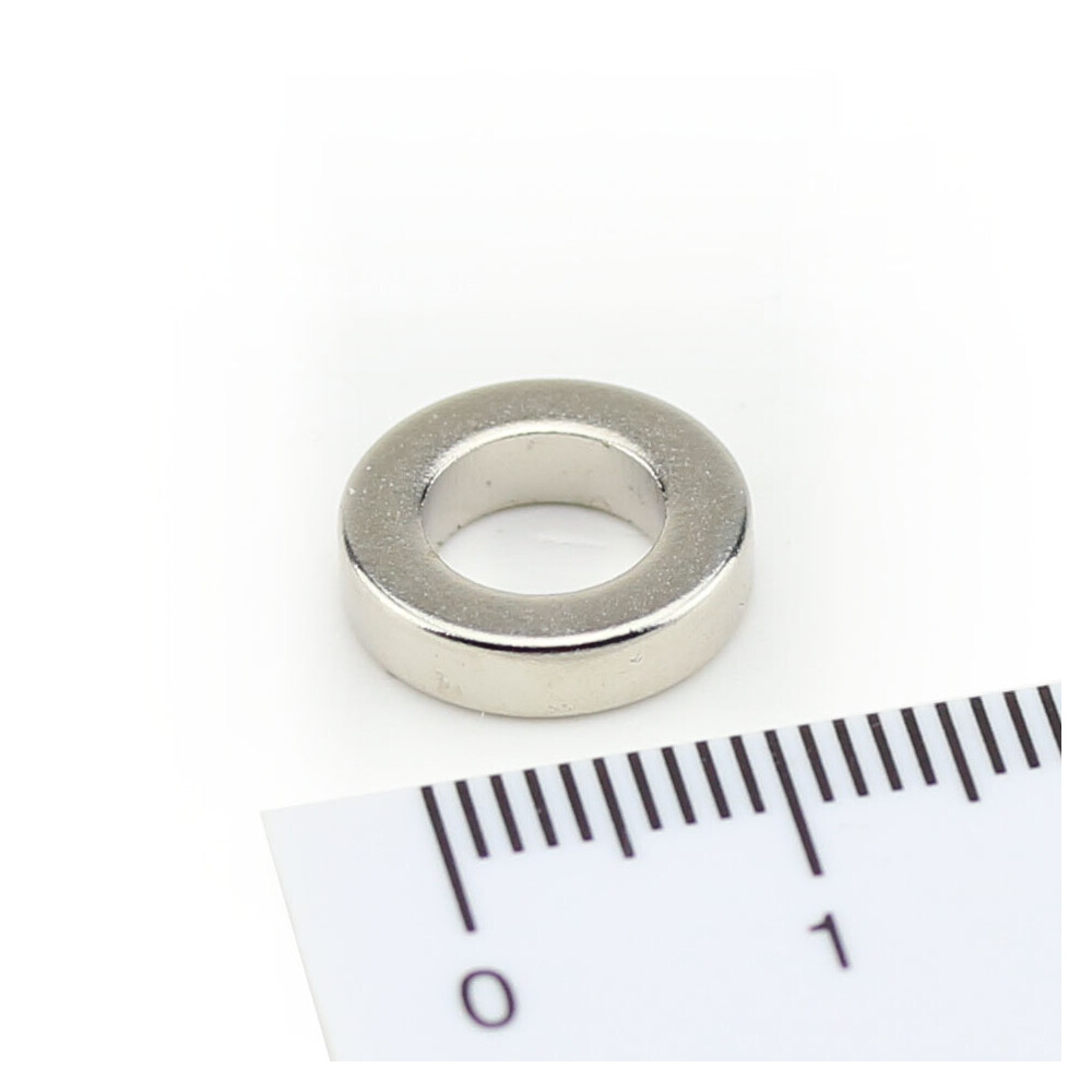 Neodymium ring magnets 12x7x3 NdFeB N45 - pull force 1,8 kg -
