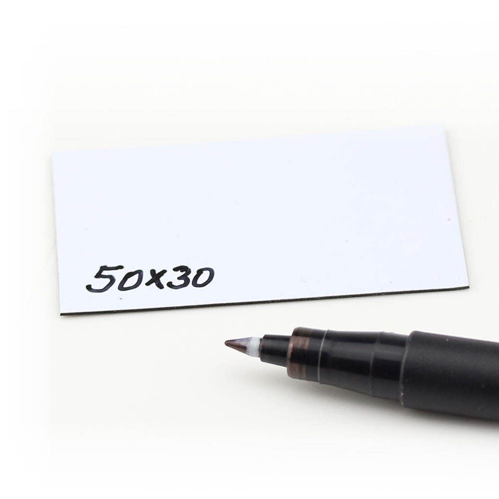 Magnetic strips labels writeable 50 mm x 30 mm White