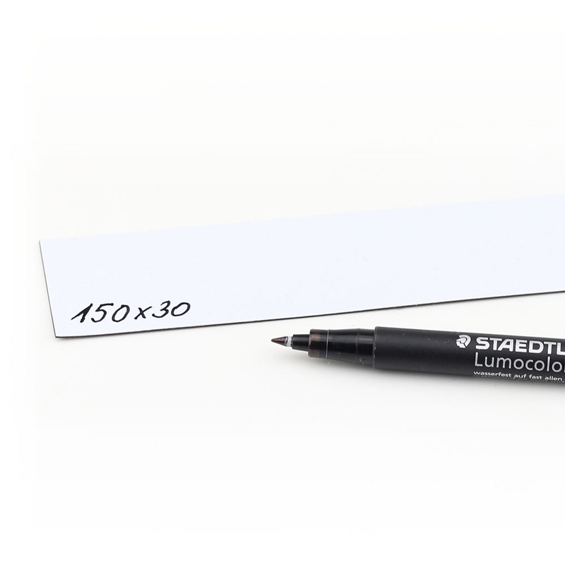 Magnetic strips labels writeable 150 mm x 30 mm White