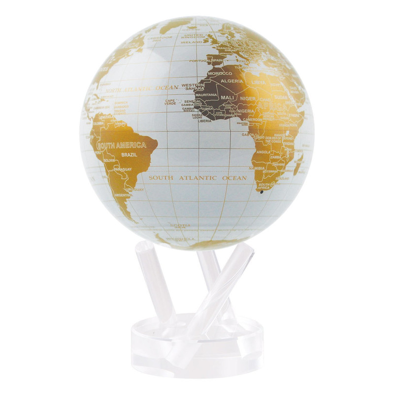 MOVA Globe Magic Floater White and Gold - silently rotating Globe