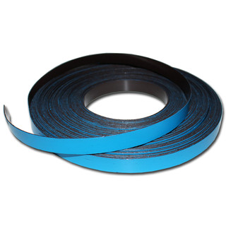 Magnetic tape anisotropic marking tape Width 15 mm x 0,9 mm x rm. writeable Blue