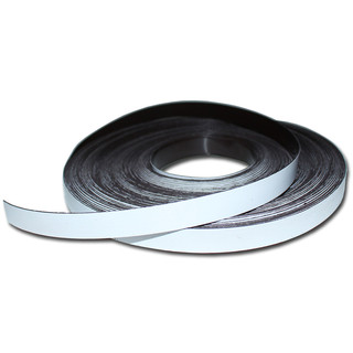Magnetic tape anisotropic marking tape Width 10 mm x 0,9 mm x rm. writeable White