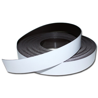 Magnetic tape anisotropic marking tape Width 30 mm x 0,9 mm x rm. writeable White