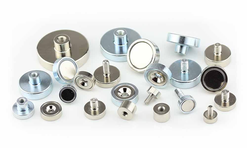 Neodymium flat pot magnets